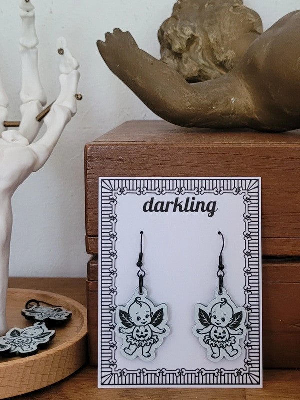 Halloween - Kewpie Pumpkin Fairy earrings - darkling.be