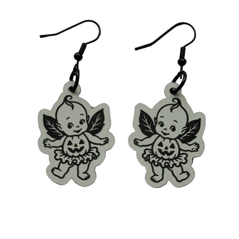 Halloween - Kewpie Pumpkin Fairy earrings - darkling.be