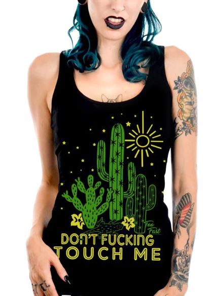 Don't Fucking Touch Me Racerback Fitted Tank Top - darkling.be