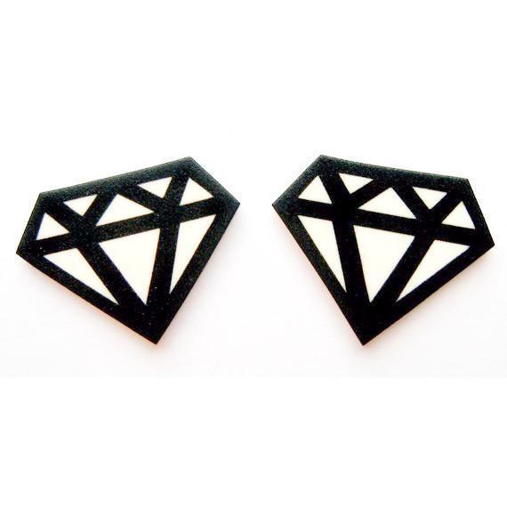 Earrings - Graphic Diamond - darkling.be