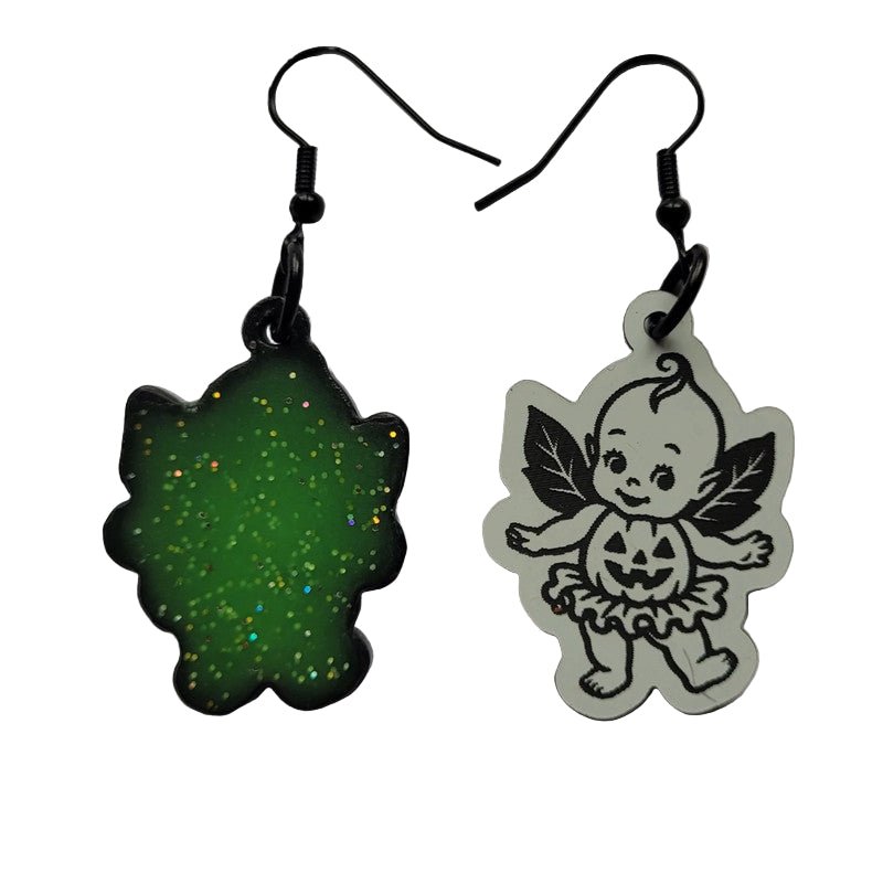 Halloween - Kewpie Pumpkin Fairy earrings - darkling.be