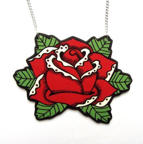 Large Rose Necklace - darkling.be