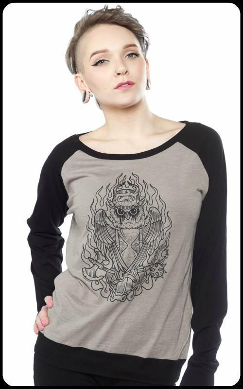 Metal Owl Raglan Tee (S-2XL) - darkling.be