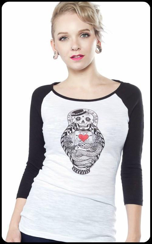 Nesting Doll Raglan Tee (S-2XL) - darkling.be