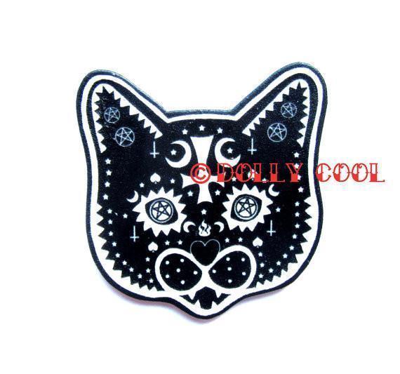 Occult Kitty Brooch - darkling.be