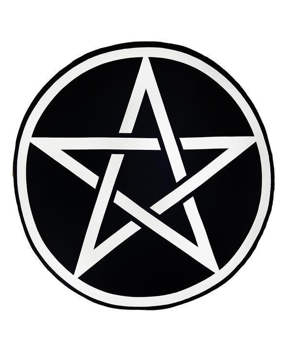Pentagram Round Goth Beach Towel - darkling.be