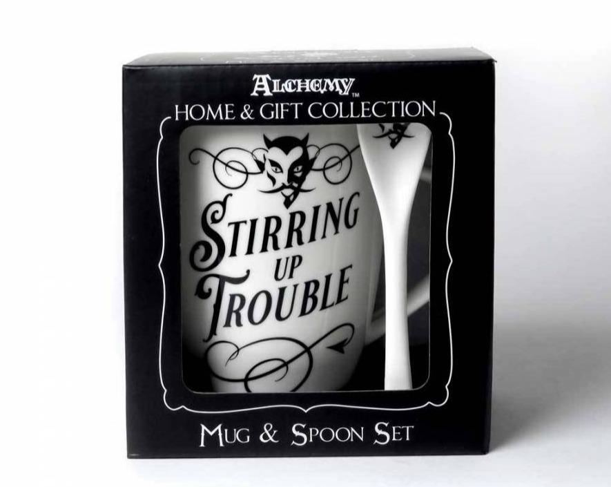 'Stirring up trouble' - mug and spoon set - darkling.be