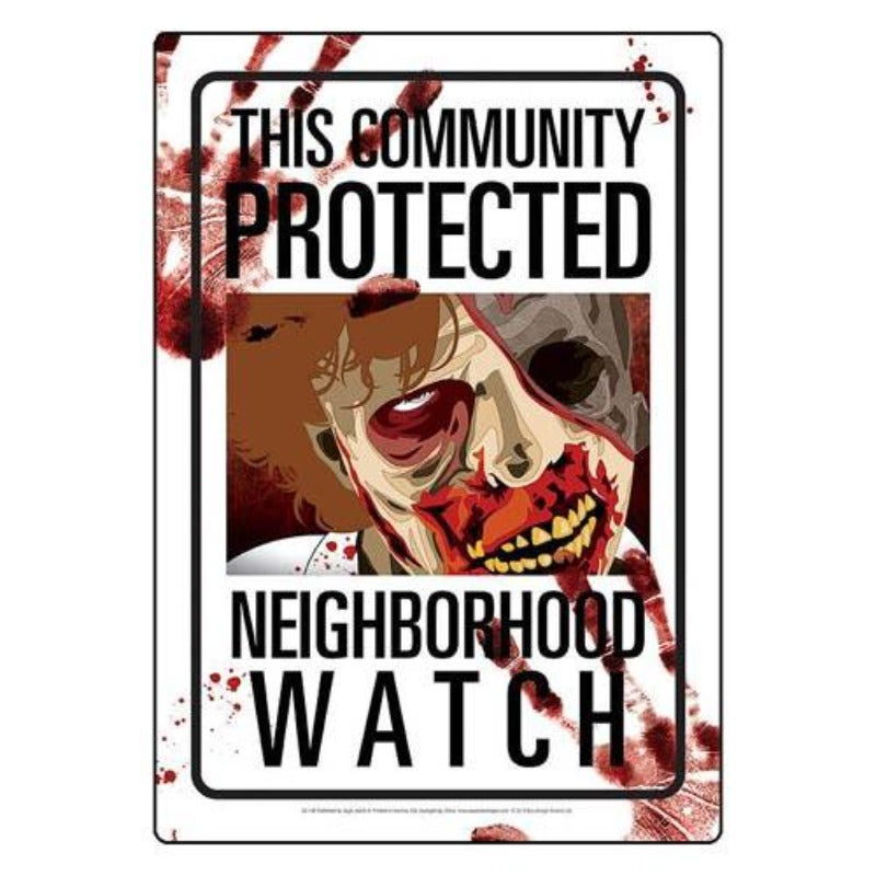 Neighbourhood Watch Zombies Tin Sign - darkling.be